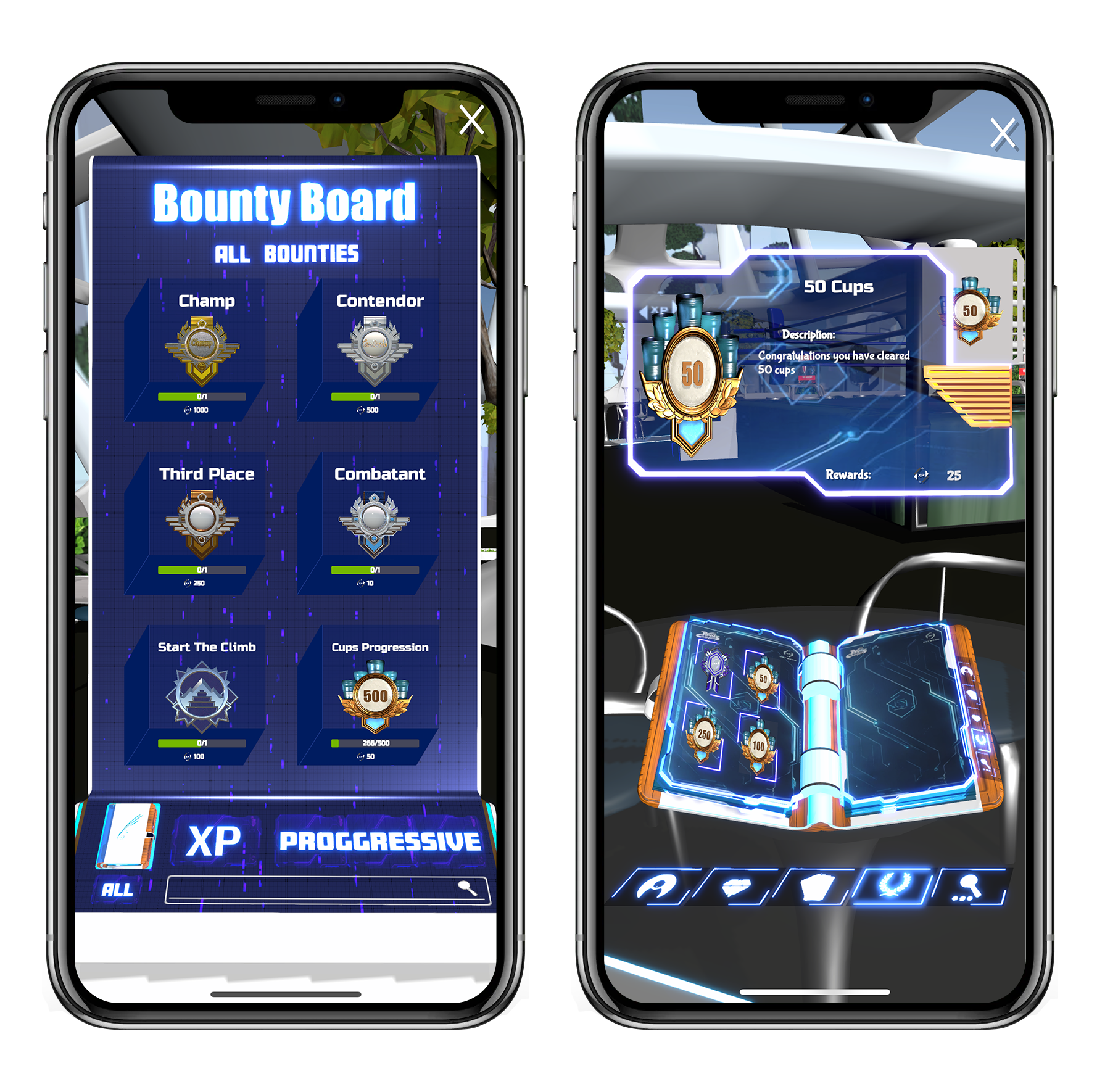 bounty board and 50 cup achievement